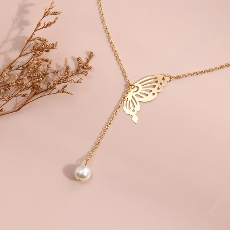 Casual Daily Party Butterfly Patchwork Pearl Necklaces - Panekey