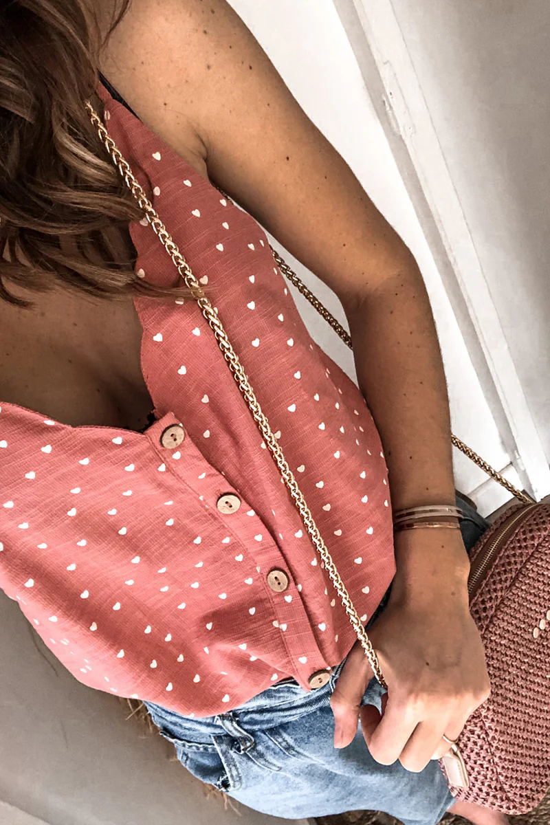 Casual Dot Split Joint V Neck Tops(5 Colors) - Panekey