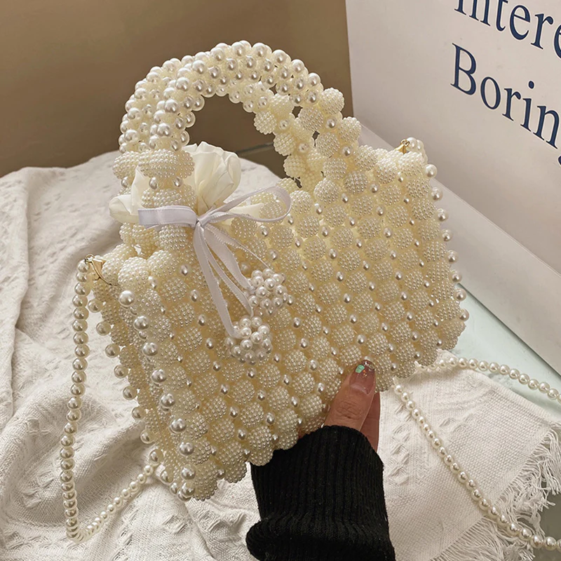 Casual Daily Solid Patchwork Pearl Weave Bags - Panekey