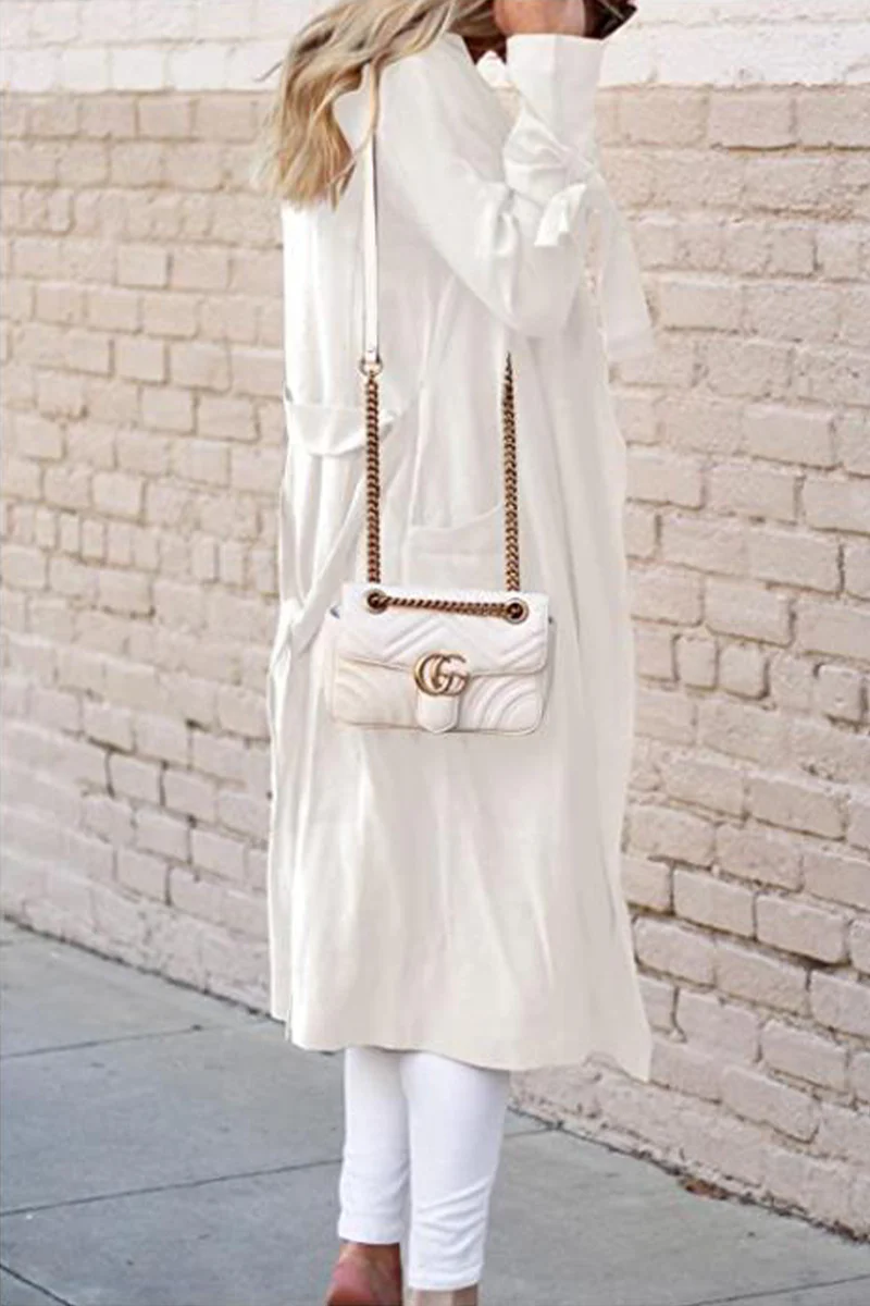 British Style Solid Frenulum Outerwear - Panekey