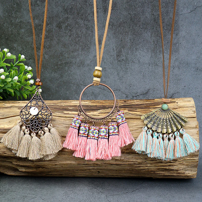 Bohemian Vintage Geometric Patchwork Necklaces - Panekey