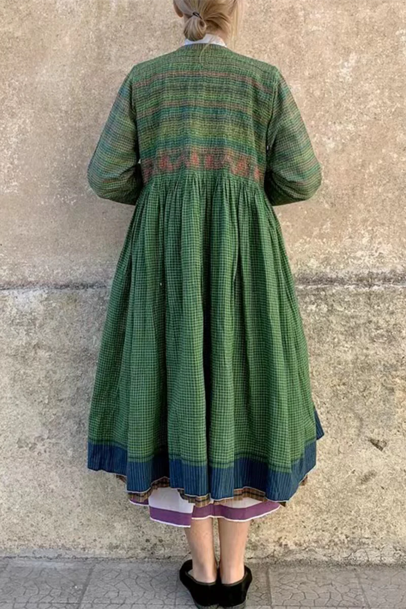 Casual Plaid O Neck Tops - Panekey