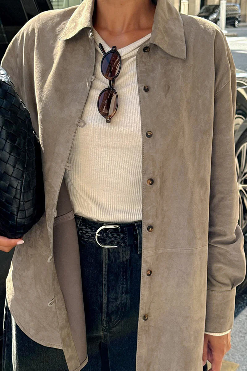 Casual Buttons Turndown Collar Blouses - Panekey