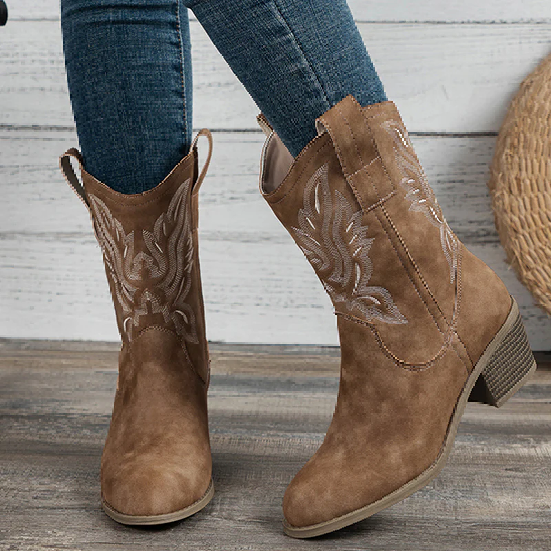 Casual Embroidered Patchwork Pointed Comfortable Out Door Shoes (Heel Height 1.37in) - Panekey