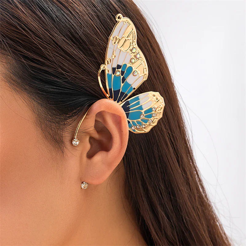 Casual Butterfly Patchwork Rhinestone Earrings - Panekey