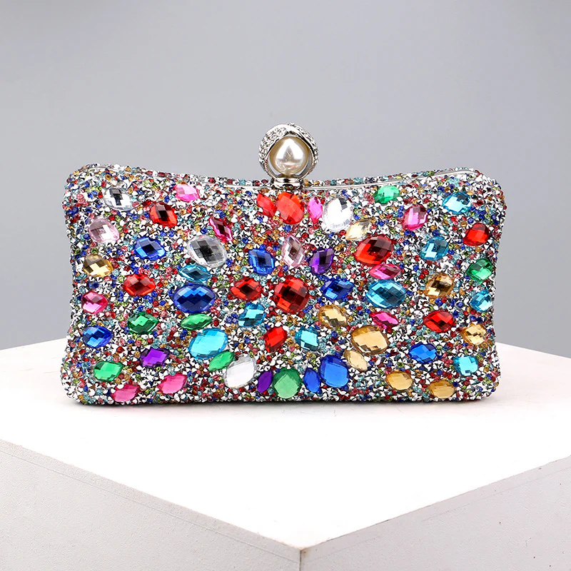 Casual Patchwork Chains Rhinestone Bags - Panekey