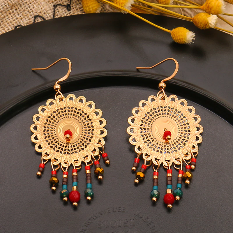 Bohemian Geometric Patchwork Earrings - Panekey