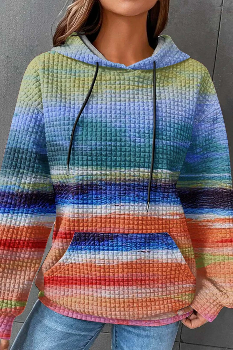 Casual Gradient Print Basic Hooded Sweats(7 Colors) - Panekey