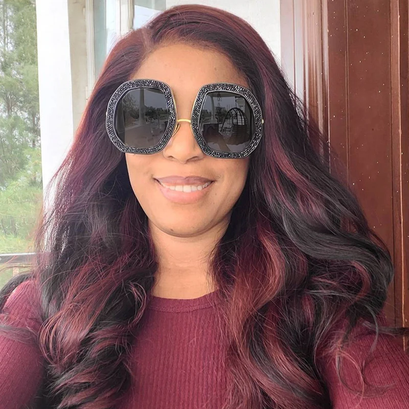 Casual Daily Vintage Patchwork Rhinestone Sunglasses - Panekey