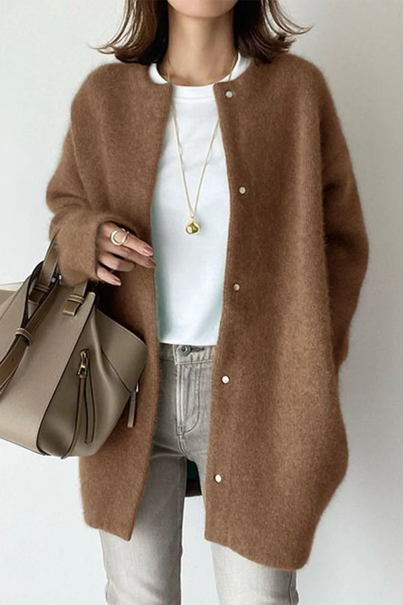 Casual Gross O Neck Outerwear(wool felt style)(9 Colors) - Panekey