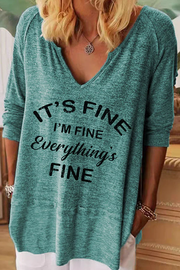 Casual Letter Basic V Neck Tops(7 Colors) - Panekey