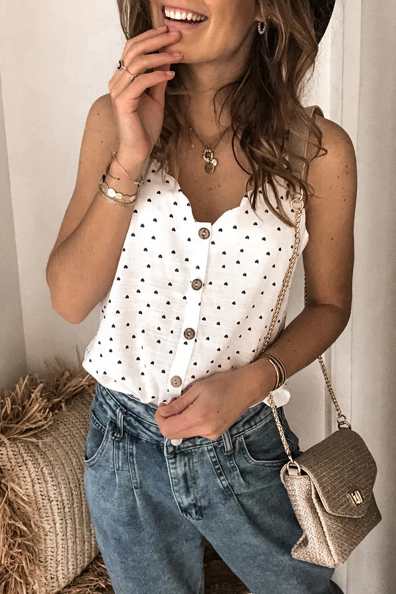 Casual Dot Split Joint V Neck Tops(5 Colors) - Panekey