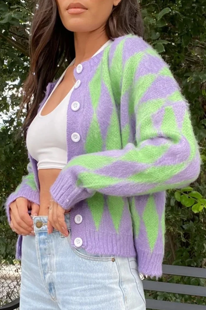 Casual Geometric Buckle Tops Sweater - Panekey