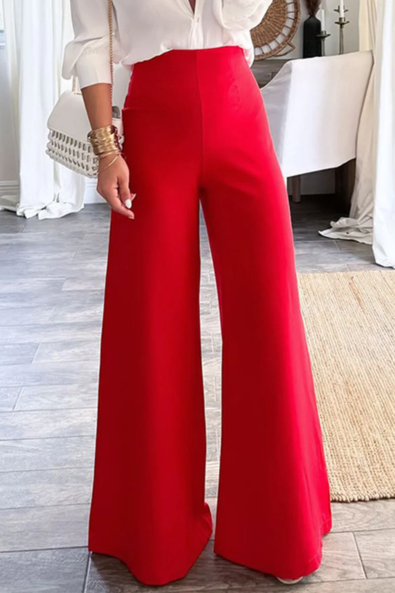 Casual Daily Loose High Waist Wide Leg Bottoms - Panekey