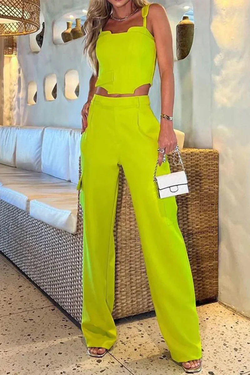 British Style Elegant Solid Pocket Asymmetrical Square Collar Sleeveless Two Pieces - Panekey