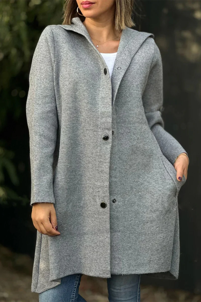 Casual Daily Pocket Buttons Hooded Outerwear(8 Colors) - Panekey