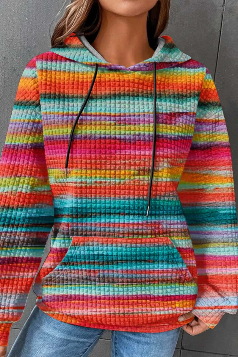 Casual Gradient Print Basic Hooded Sweats(7 Colors) - Panekey